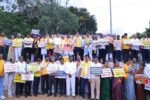 ಸಿಎಂ, ಡಿಸಿಎಂ, ಗೃಹಸಚಿವರ ರಾಜೀನಾಮೆಗೆ ಒತ್ತಾಯಿಸಿ ಬಿಜೆಪಿ ಪ್ರತಿಭಟನೆ