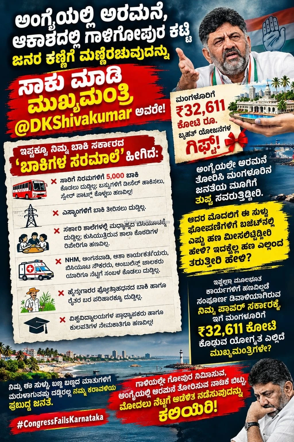 ಮಂಗಳೂರಿಗೆ 32,611 ಕೋಟಿ ಪ್ಯಾಕೇಜ್ ಘೋಷಣೆ ಕೇವಲ ಸುಳ್ಳು: ಆರ್. ಅಶೋಕ್ ತೀವ್ರ ವಾಗ್ದಾಳಿ