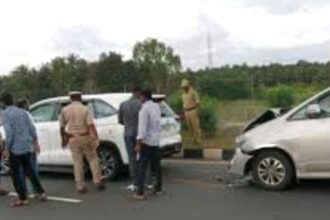 ಸಚಿವ ಕೆ.ಹೆಚ್.ಮುನಿಯಪ್ಪ ಪ್ರಯಾಣಿಸುತ್ತಿದ್ದ ಕಾರು ಅಪಘಾತ