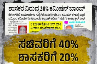 ಕಮಿಷನ್ ಮೋಡ್ ಆನ್ ಶೇ.60ರಷ್ಟು ಕಮಿಷನ್ ಪಡೆಯುತ್ತಿರುವ ಕಾಂಗ್ರೆಸ್ ಸರ್ಕಾರ