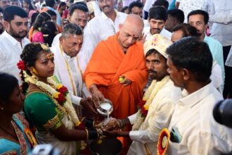 ಉಚಿತ ಸಾಮೂಹಿಕ ವಿವಾಹದಲ್ಲಿ ದಾಂಪತ್ಯ ಜೀವನಕ್ಕೆ ಕಾಲಿಟ್ಟ 66 ನವ ಜೋಡಿ