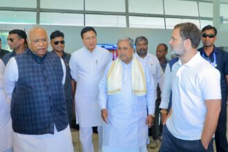 ರಾಹುಲ್ ಗಾಂಧಿ, ಮಲ್ಲಿಕಾರ್ಜುನ ಖರ್ಗೆ ಅವರನ್ನು ವಿಮಾನ‌ನಿಲ್ದಾಣದಲ್ಲಿ ಬರ ಮಾಡಿಕೊಂಡ ಸಿದ್ದರಾಮಯ್ಯ
