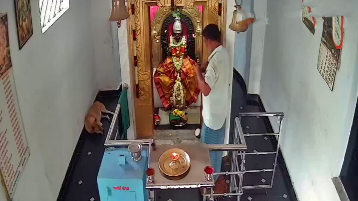 ದೇವರ ಬೆಳ್ಳಿ ಕೀರಿಟ ಕದ್ದ ಕಳ್ಳ, ಸಿಸಿಟಿವಿಯಲ್ಲಿ ಸೆರೆಯಾದ ಕಳ್ಳತನ ಕೃತ್ಯ