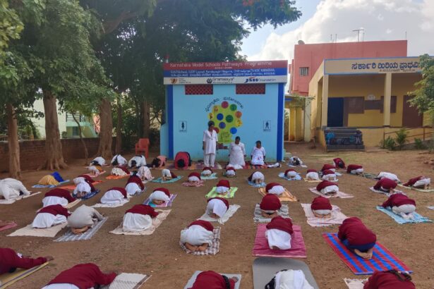 ಸರ್ಕಾರಿ IUDP ಶಾಲೆಯಲ್ಲಿ ಯೋಗ ದಿನಾಚರಣೆ