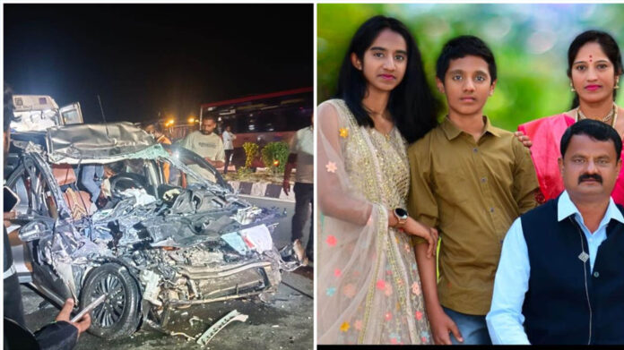ಭೀಕರ ರಸ್ತೆ ಅಪಘಾತ, ಒಂದೇ ಕುಟುಂಬದ ನಾಲ್ವರು ದಾರುಣವಾಗಿ ಸಾವು