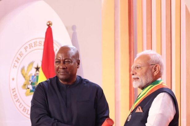 ದಿ ಆಫೀಸರ್ ಆಫ್ ದಿ ಆರ್ಡರ್ ಆಫ್ ದಿ ಸ್ಟಾರ್ ಆಫ್ ಘಾನಾ ಪ್ರಶಸ್ತಿಗೆ ಭಜನಾರಾದ ಪ್ರಧಾನಿ ಮೋದಿ