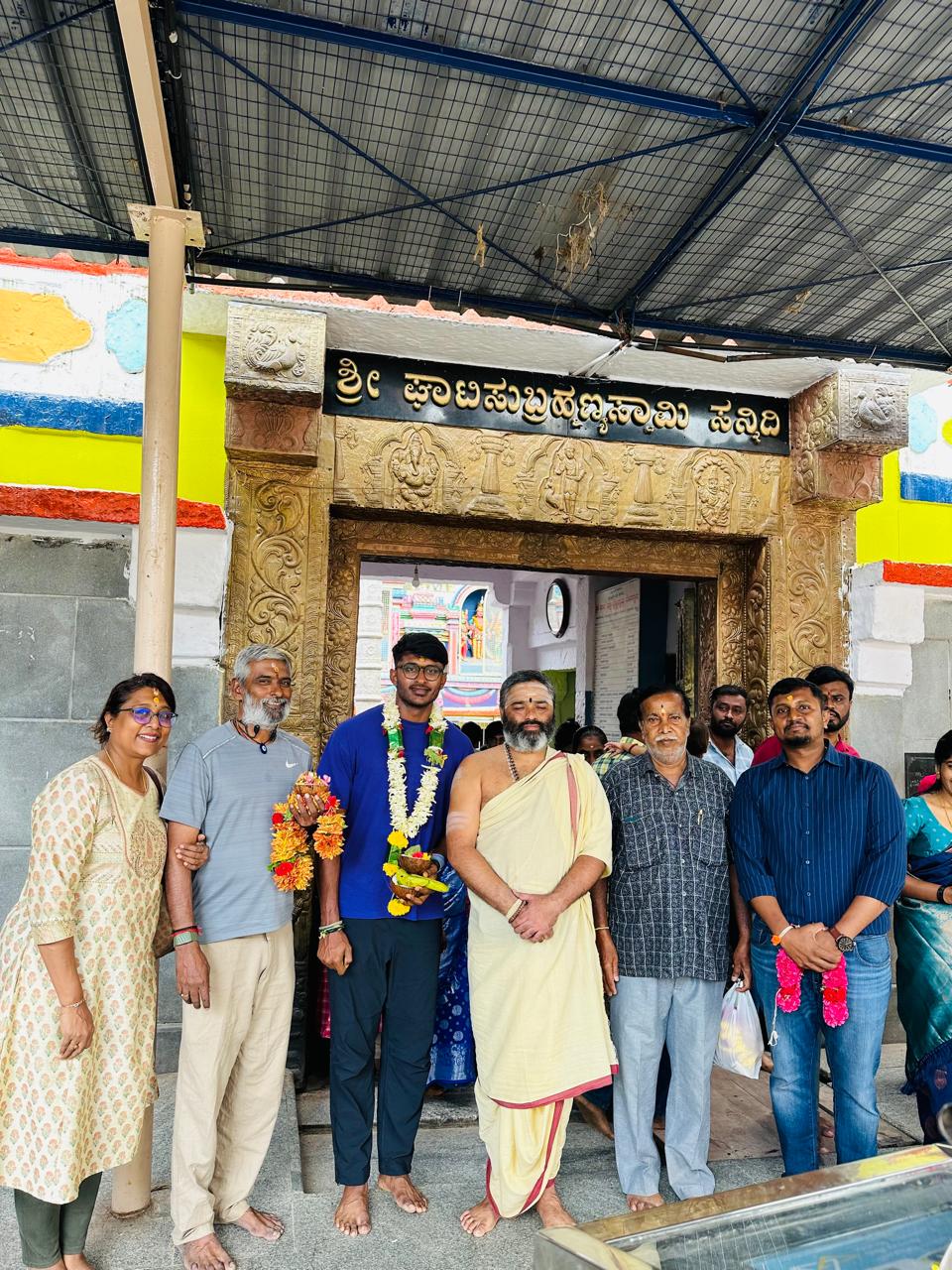 ಕ್ರಿಕೆಟಿಗ ಸಾಯಿ ಸುದರ್ಶನ್ ಘಾಟಿ ಸುಬ್ರಮಣ್ಯಕ್ಕೆ ಭೇಟಿ