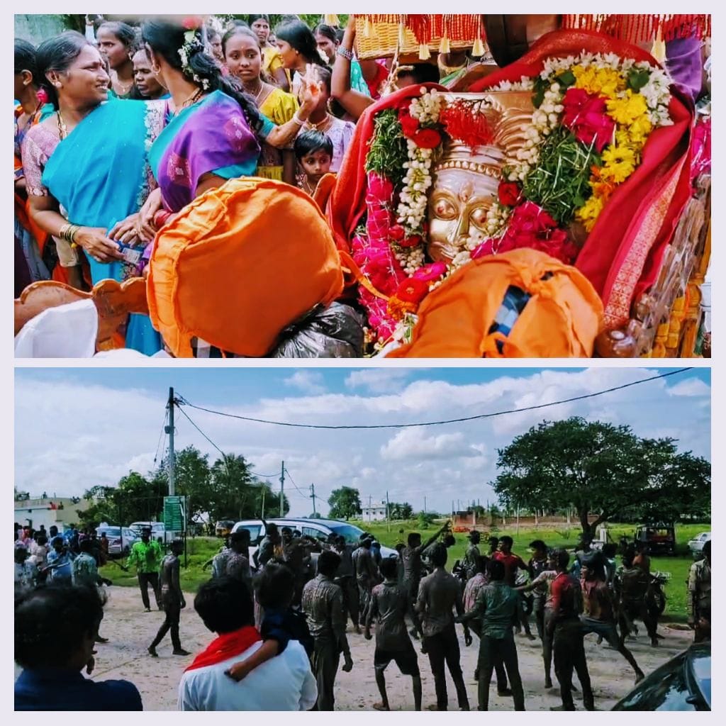 ಜಳಕದ ಬಿಂದಿಗೆ ಮೆರವಣಿಗೆ, ಗದ್ದೆ ಕೆಸರಿನಲ್ಲಿ ಕುಣಿದು ಸಂಭ್ರಮಿಸಿದ ಗ್ರಾಮಸ್ಥರು