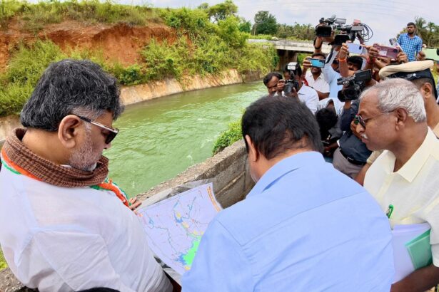 ಹೇಮಾವತಿ ಲಿಂಕ್ ಕೆನಾಲ್ ಕಾಮಗಾರಿ ಪರಿಶೀಲಿಸಿದ ಡಿಸಿಎಂ ಡಿಕೆಶಿ