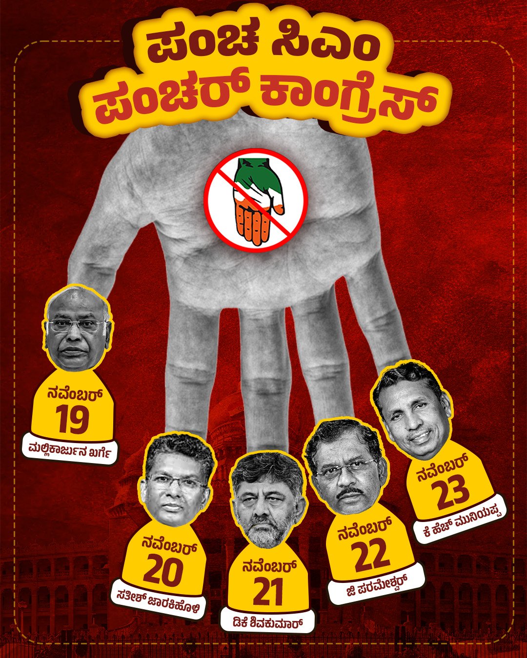 ಪಂಚ ಸಿಎಂ, ಪಂಚರ್‌ ಕಾಂಗ್ರೆಸ್‌!