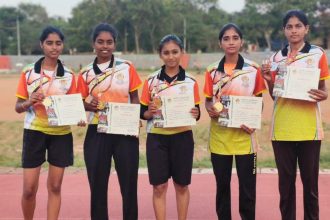 ಬಾಲಕಿಯರ ರಿಲೇ ಓಟದಲ್ಲಿ ಸರ್ಕಾರಿ ವಿಜ್ಞಾನ ಕಾಲೇಜು ಚಾಂಪಿಯನ್