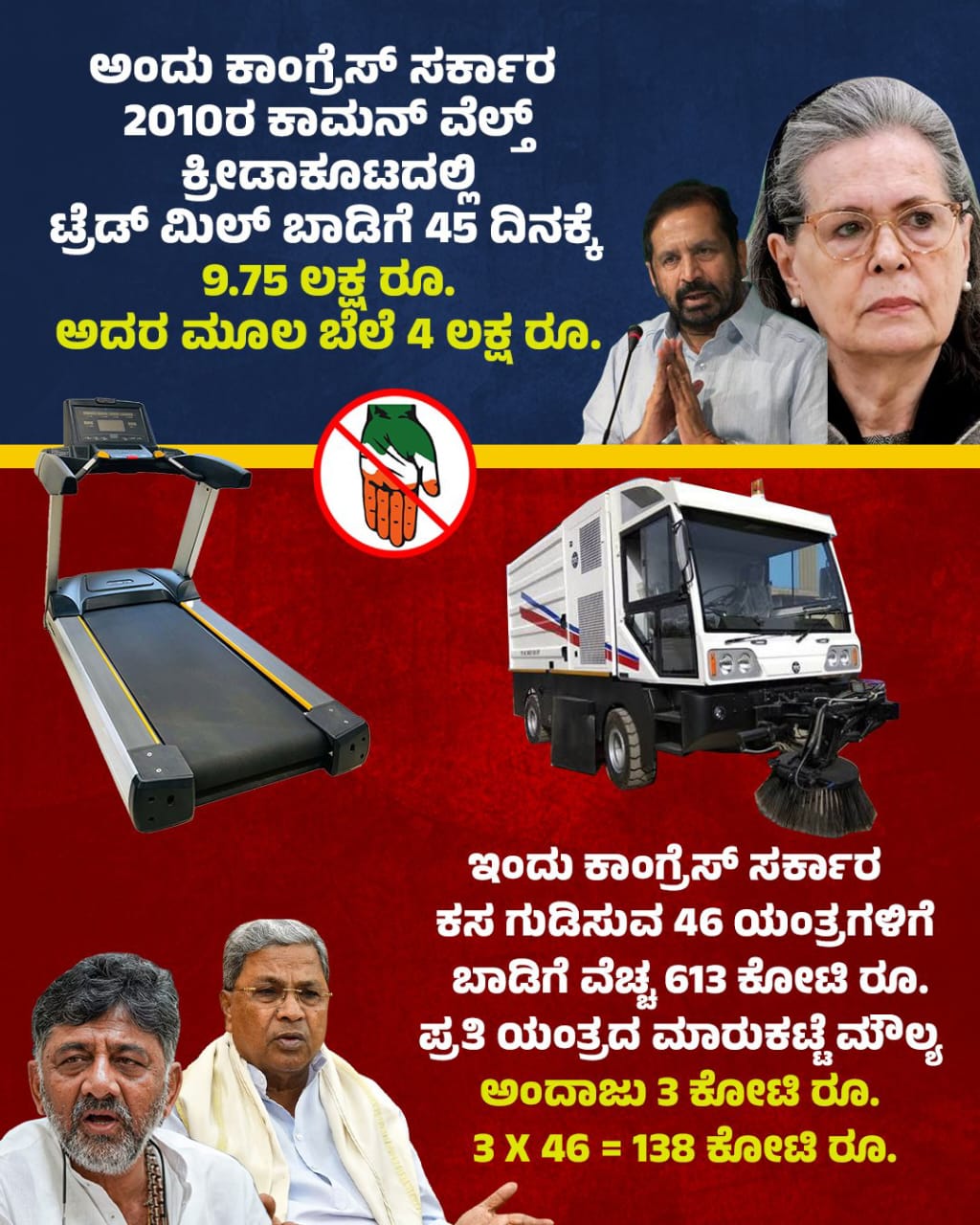 ಕಸ ಗುಡಿಸುವ ಮಷಿನ್ ಹೆಸರಲ್ಲಿ ಕಾಂಗ್ರೆಸ್ ಸರ್ಕಾರ ಲೂಟಿ