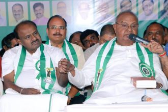 ರಾಷ್ಟ್ರದ ಹಿತದೃಷ್ಟಿಯಿಂದ ಜೆಡಿಎಸ್ ಕೆಲಸ ಮಾಡಲಿದೆ, ಕಾಂಗ್ರೆಸ್ ಪಕ್ಷದ ಕೆಟ್ಟ ಆಡಳಿತಕ್ಕೆ ಪಾಠ ಕಲಿಸಬೇಕು-ದೇವೇಗೌಡರು