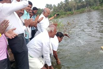 ತಗಡೂರು ಕೆರೆಗೆ ಹರಿದ ಹೇಮೆ ನೀರು ತುಂಬಿದ ಕೆರೆಗಳಿಗೆ ಬಾಗಿನ ಅರ್ಪಣೆ