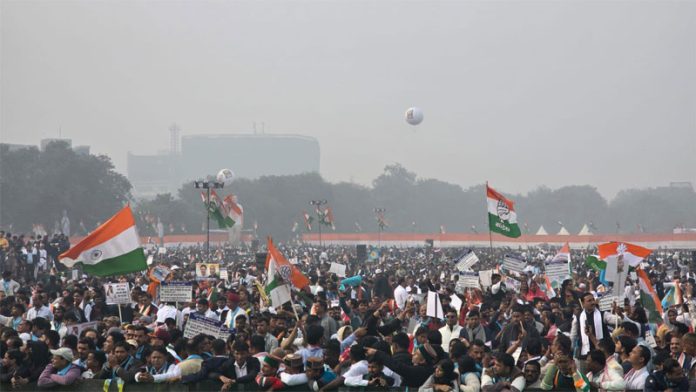 ಮತಗಳ್ಳತನ ಆರೋಪದ ವಿರುದ್ಧ ಕಾಂಗ್ರೆಸ್ ಬೃಹತ್ ಪ್ರತಿಭಟನೆ