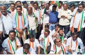 ಶಿಷ್ಟಾಚಾರ ಉಲ್ಲಂಘನೆ-ಕಾಂಗ್ರೆಸ್ ಪ್ರತಿಭಟನೆ