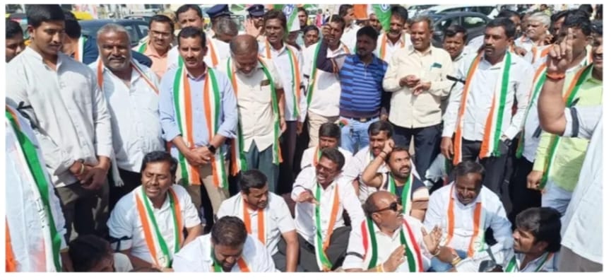 ಶಿಷ್ಟಾಚಾರ ಉಲ್ಲಂಘನೆ-ಕಾಂಗ್ರೆಸ್ ಪ್ರತಿಭಟನೆ