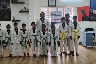ಸಾನ್ವಿ ಟೈಕ್ವಂಡೋ ಅಕಾಡೆಮಿಯಿಂದ ವಿದ್ಯಾರ್ಥಿಗಳಿಗೆ ಬೆಲ್ಟ್ ಪರೀಕ್ಷೆ