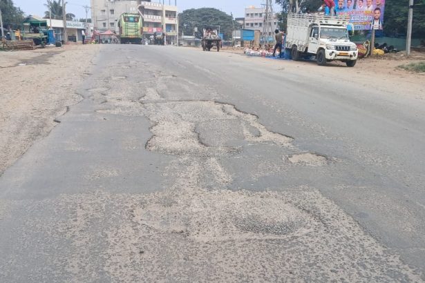 ತಗ್ಗು ಗುಂಡಿ ಮುಚ್ಚಲು ಸಾರ್ವಜನಿಕರ ಒತ್ತಾಯ