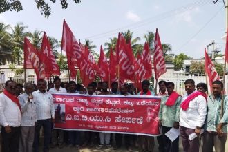 ವಿವಿಧ ಬೇಡಿಕೆ ಈಡೇರಿಕೆಗಾಗಿ ಕ್ವಾರಿ ಕಾರ್ಮಿಕರಿಂದ ಪ್ರತಿಭಟನೆ 