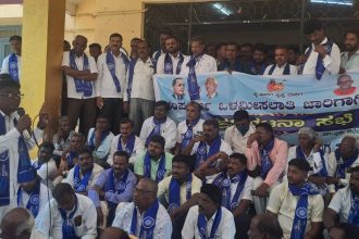 ಒಳ ಮೀಸಲಾತಿ ಜಾರಿಗೆ ಆಗ್ರಹಿಸಿ ಪ್ರತಿಭಟನೆ