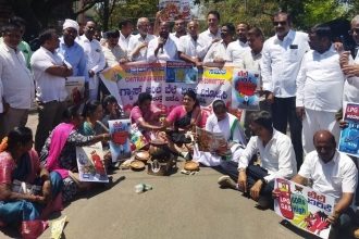 ಅಡುಗೆ ಅನಿಲ ಬೆಲೆ ಏರಿಕೆ ವಿರೋಧಿಸಿ ಬೃಹತ್ ಪ್ರತಿಭಟನೆ ಮಾಡಿದ ಕಾಂಗ್ರೆಸ್