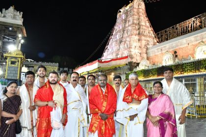 ತಿರುಮಲ ಶ್ರೀ ವೆಂಕಟೇಶ್ವರ ಸ್ವಾಮಿ ದರ್ಶನ ಪಡೆದ ಕೇಂದ್ರ ಸಚಿವ ಹೆಚ್.ಡಿ. ಕುಮಾರಸ್ವಾಮಿ