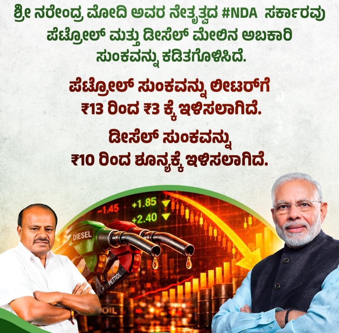 ಪೆಟ್ರೋಲ್, ಡೀಸೆಲ್ ಬೆಲೆ ಇಳಿಕೆ: ಕೇಂದ್ರದಿಂದ ಭರ್ಜರಿ ಸಮಾಧಾನಕರ ಸುದ್ದಿ!