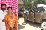 ಭೀಕರ ರಸ್ತೆ ಅಪಘಾತ, ನವವಿವಾಹಿತೆ ಸೇರಿ ಇಬ್ಬರು ಸಾವು; ಪತಿಯ ಸ್ಥಿತಿ ಗಂಭೀರ